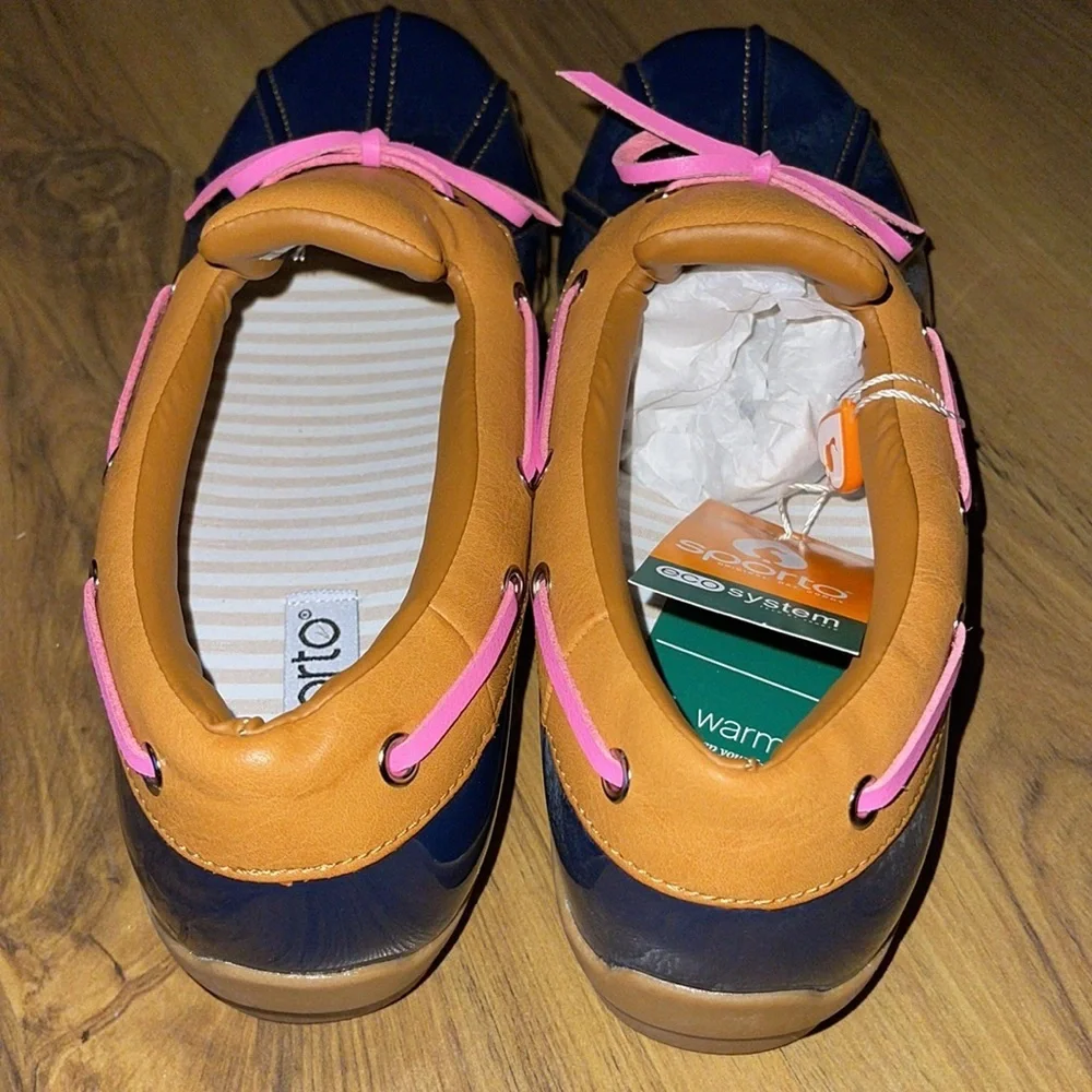 Sporto Women’s Patty Navy/Pink Duck Shoe Boots Size 10 New - Picture 4 of 5